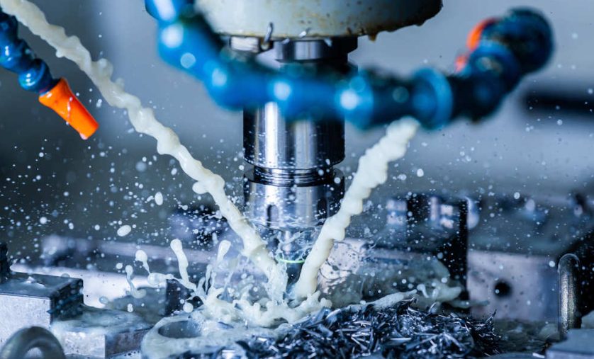 CNC milling machine producing precision components in Milton Keynes